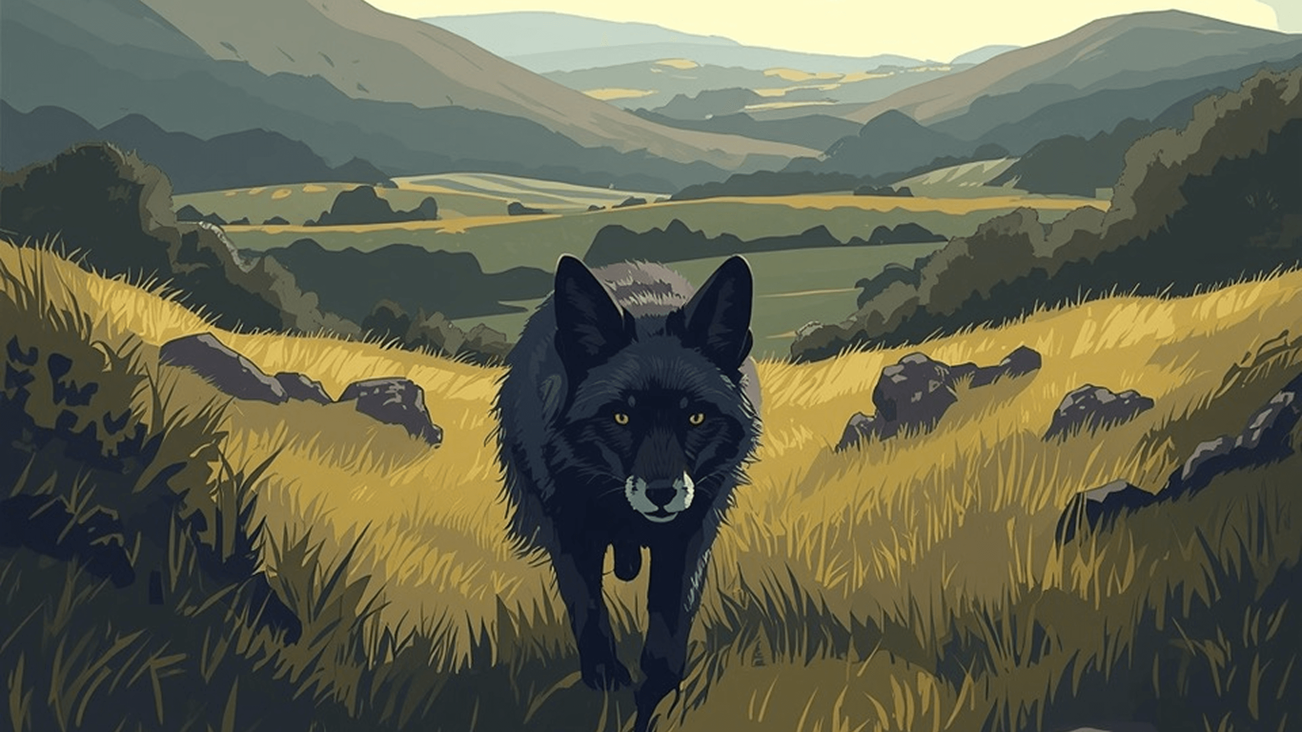 A Black Fox Running
